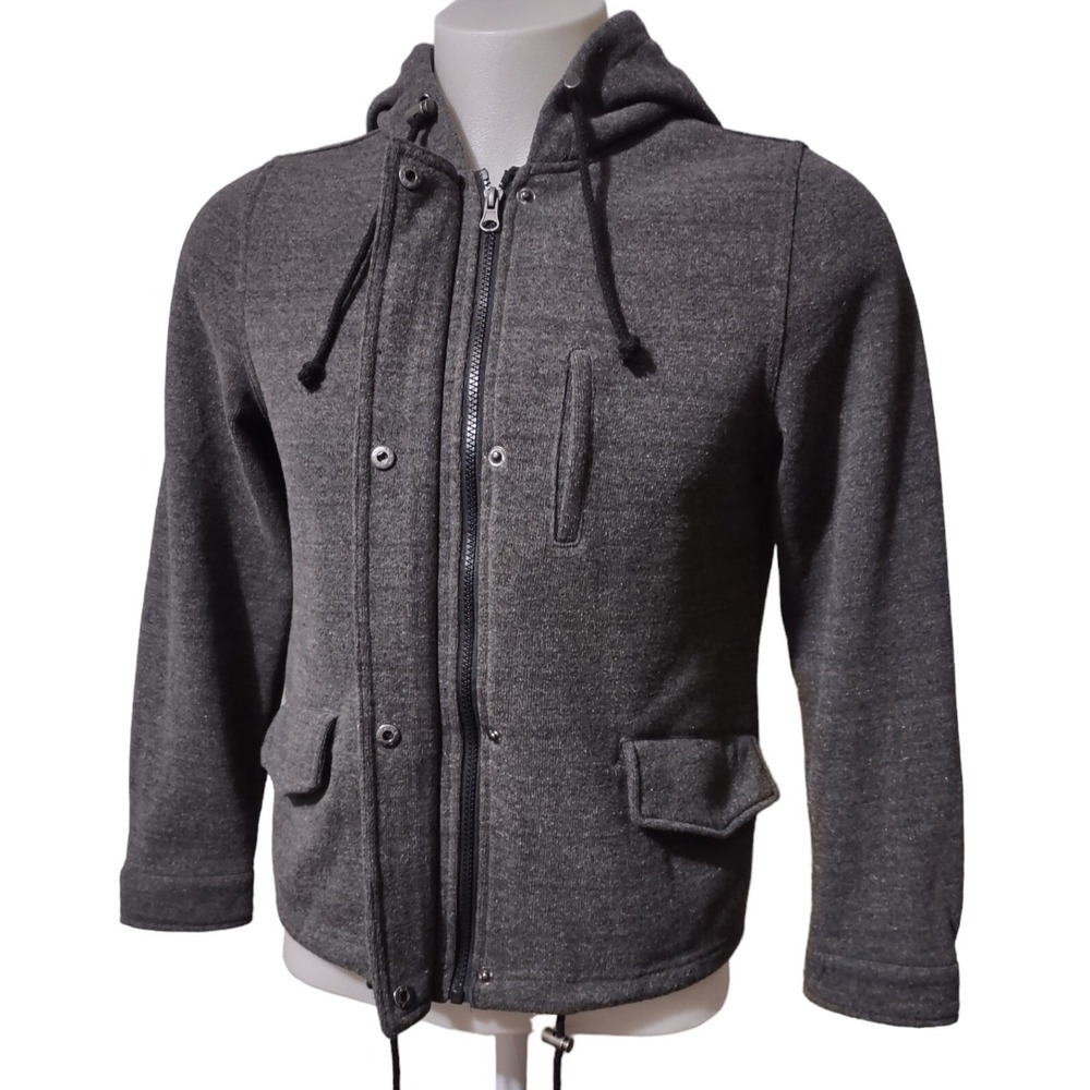 Full Zip Hoodie Jacket Derby Charcoal Grey Large Men Grunge Gorp Core Streetwear